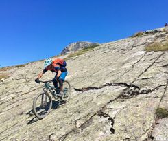 riding rock slabs in the french alps