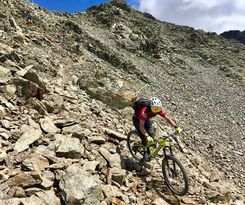 big mountain enduro riding on Les 2 Alpes secret trail
